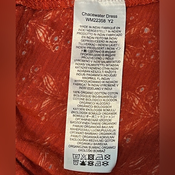 Soft organic cotton A-line midi dress, faux wrap front, 3/4 sleeve, eco friendly - Picture 4 of 6